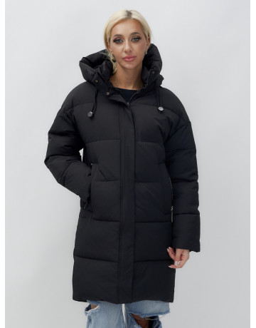 Женская зимняя куртка свободного кроя с простеганным утеплителем.