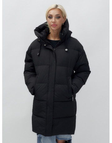 Женская зимняя куртка свободного кроя с простеганным утеплителем.