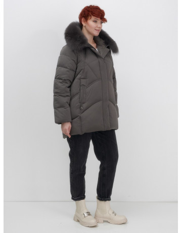 Пуховик для женщин с мехом песца