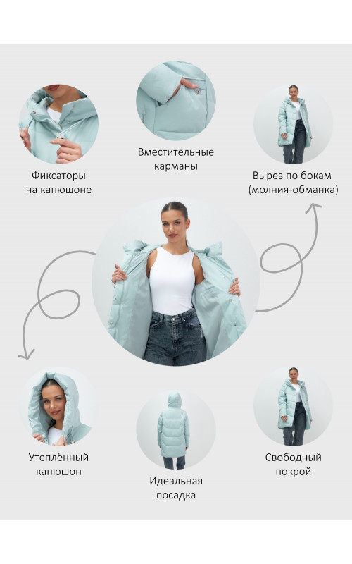 Женская утеплённая куртка с капюшоном для осени и зимы, свободный покрой.