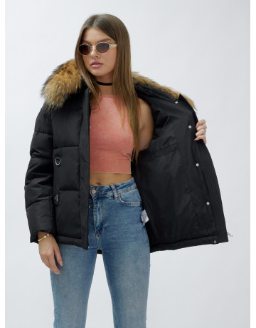 Женская короткая куртка премиум-класса с мехом.