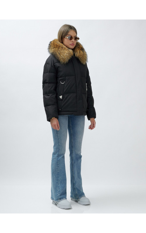 Женская короткая куртка премиум-класса с мехом.