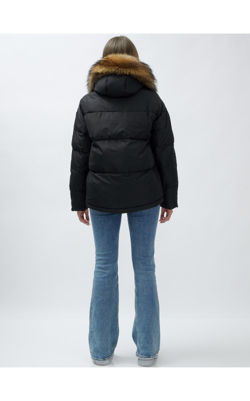 Женская короткая куртка премиум-класса с мехом.