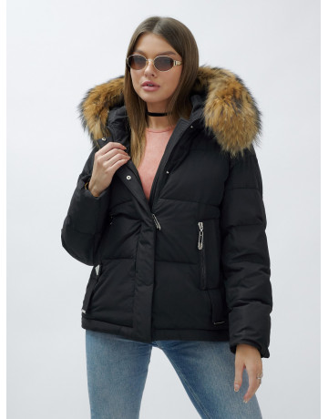 Женская короткая куртка премиум-класса с мехом.