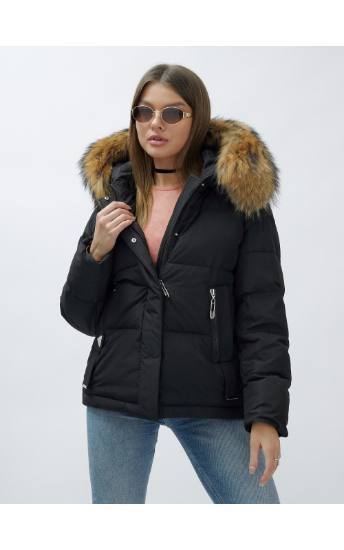 Женская короткая куртка премиум-класса с мехом.