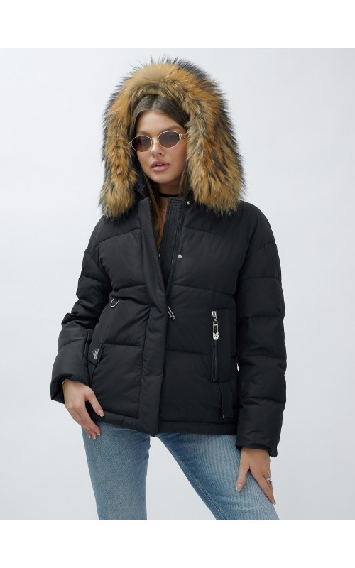 Женская короткая куртка премиум-класса с мехом.