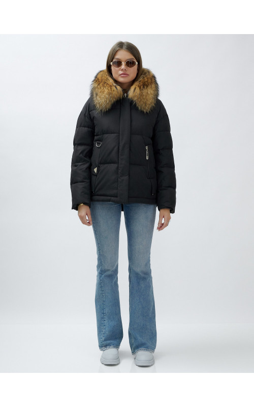 Женская короткая куртка премиум-класса с мехом.