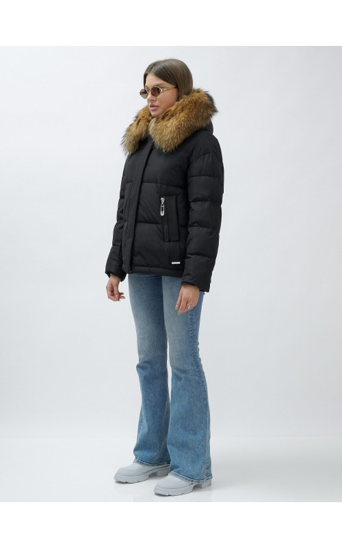 Женская короткая куртка премиум-класса с мехом.