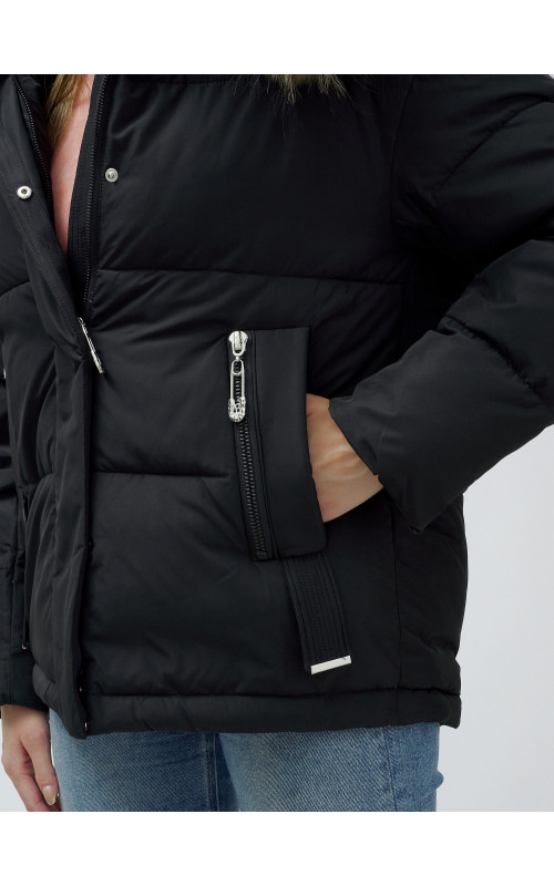 Женская короткая куртка премиум-класса с мехом.