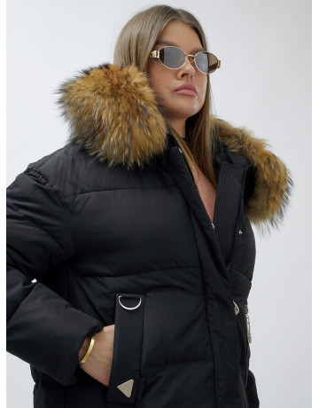 Женская короткая куртка премиум-класса с мехом.