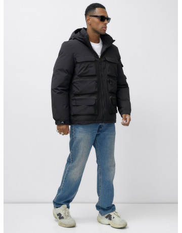 Мужская зимняя куртка больших размеров с регулируемым капюшоном.