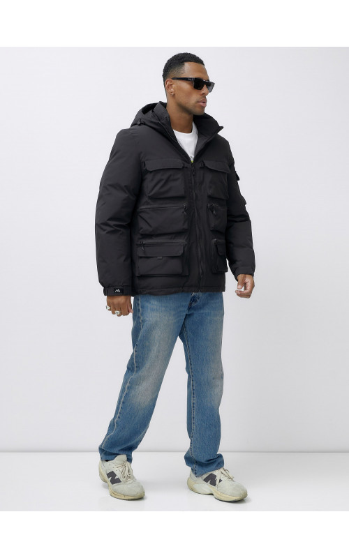 Мужская зимняя куртка больших размеров с регулируемым капюшоном.