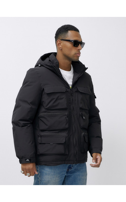 Мужская зимняя куртка больших размеров с регулируемым капюшоном.