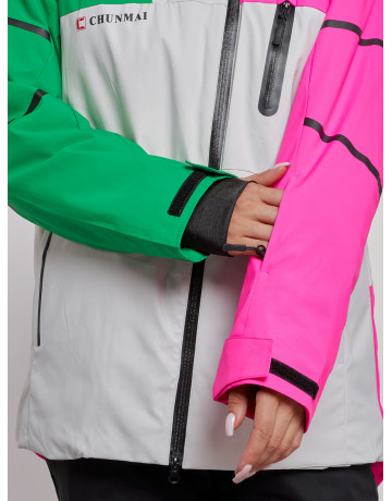 Женская горнолыжная куртка яркая цветкая