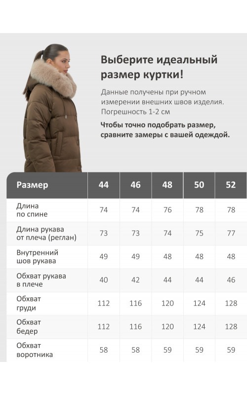 Пуховик с мехом песца, зима 2025, свободный крой