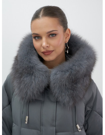 Пуховик с мехом песца зимний премиум-класса