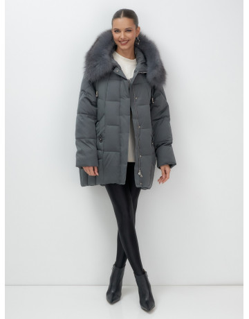 Пуховик с мехом песца зимний премиум-класса