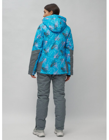 Женский горнолыжный комплект: куртка с цветочным принтом и брюки со съёмными бретелями