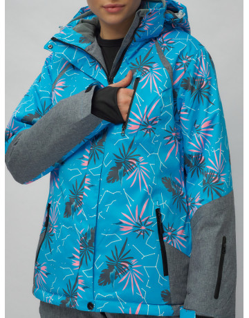 Женский горнолыжный комплект: куртка с цветочным принтом и брюки со съёмными бретелями