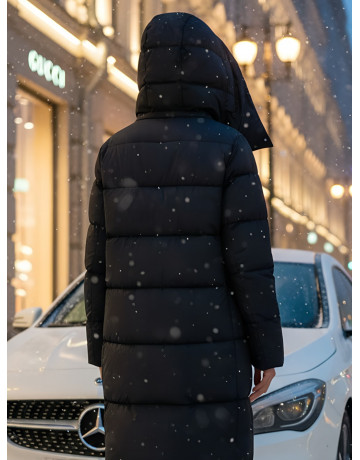 Длинный зимний пуховик для женщин