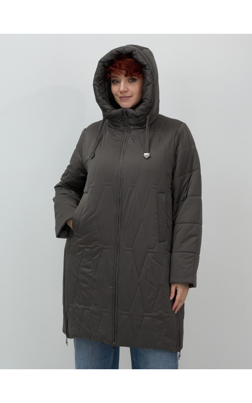 Длинный зимний пуховик для женщин с капюшоном.