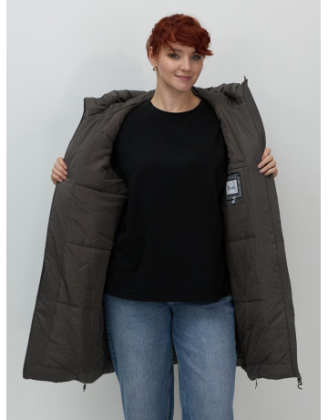 Длинный зимний пуховик для женщин с капюшоном.