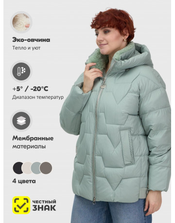 Женский пуховик с искусственной овчиной: тепло и стиль зима 2025