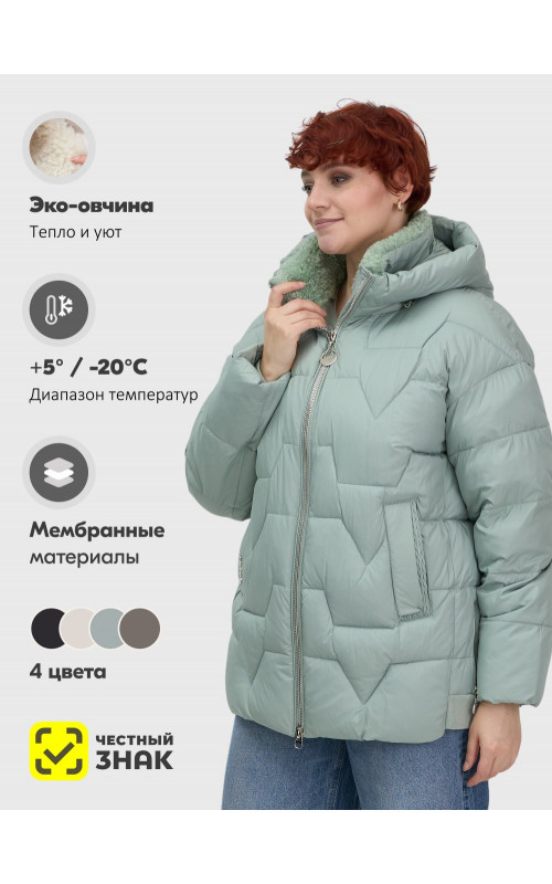 Женский пуховик с искусственной овчиной: тепло и стиль зима 2025