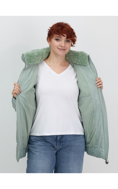 Женский пуховик с искусственной овчиной: тепло и стиль зима 2025