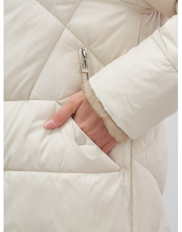 Утеплённый пуховик для женщин большого размера с капюшоном