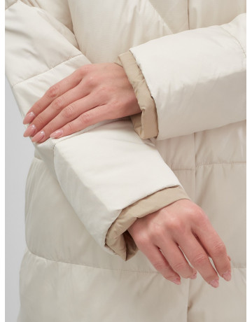 Утеплённый пуховик для женщин большого размера с капюшоном