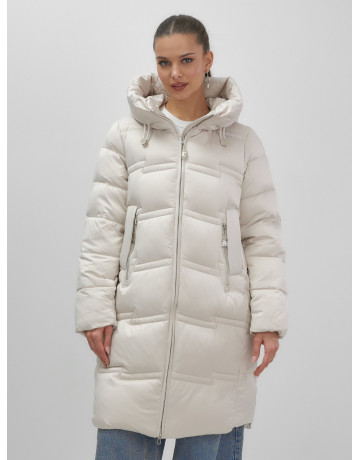 Длинный зимний пуховик для женщин с капюшоном.