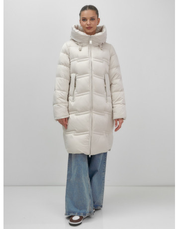 Длинный зимний пуховик для женщин с капюшоном.