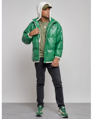 Мужская зимняя куртка с капюшоном из экокожи для активного отдыха