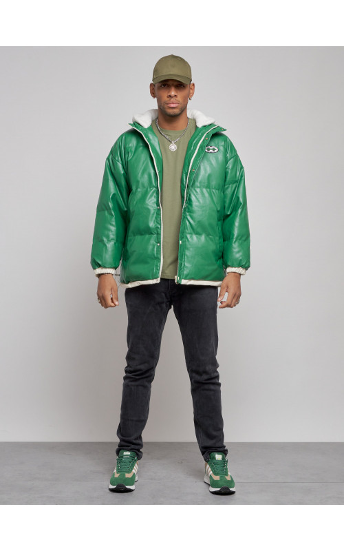 Мужская зимняя куртка с капюшоном из экокожи для активного отдыха