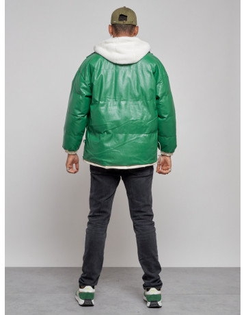 Мужская зимняя куртка с капюшоном из экокожи для активного отдыха