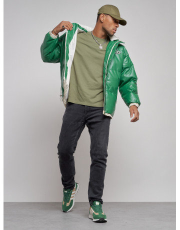 Мужская зимняя куртка с капюшоном из экокожи для активного отдыха