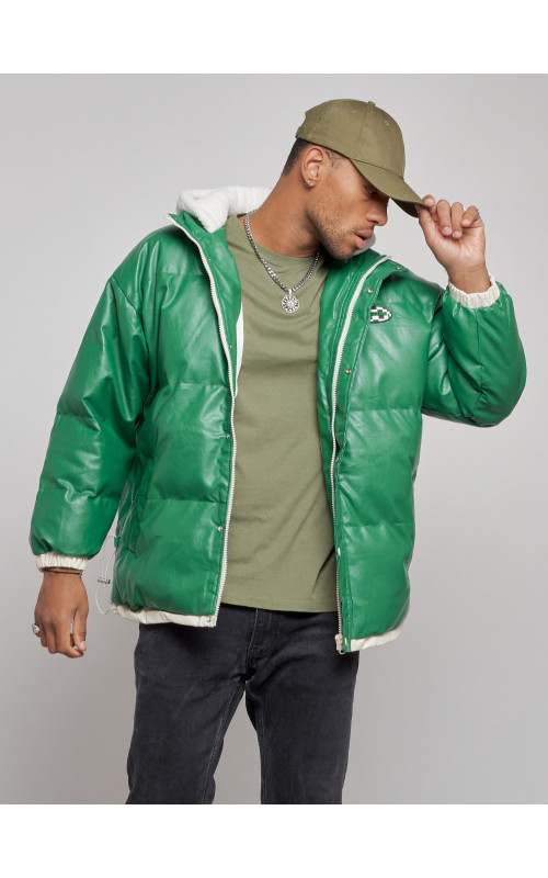 Мужская зимняя куртка с капюшоном из экокожи для активного отдыха