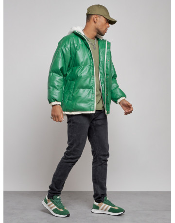 Мужская зимняя куртка с капюшоном из экокожи для активного отдыха