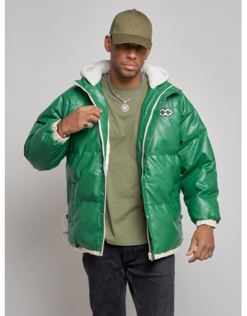 Мужская зимняя куртка с капюшоном из экокожи для активного отдыха