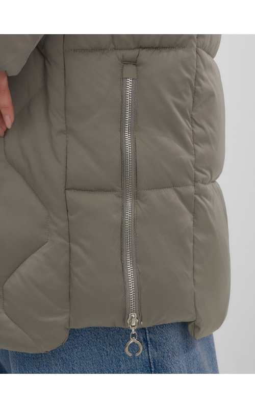 Длинный пуховик премиум-класса с мехом песца.