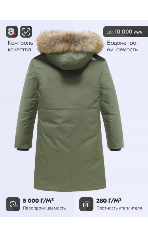 Зимняя парка для мальчика-подростка с мехом енота.