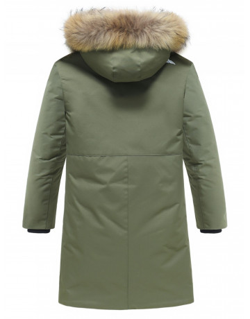 Зимняя парка для мальчика-подростка с мехом енота.