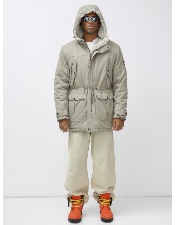 Мужская зимняя парка с меховым капюшоном для активного отдыха.