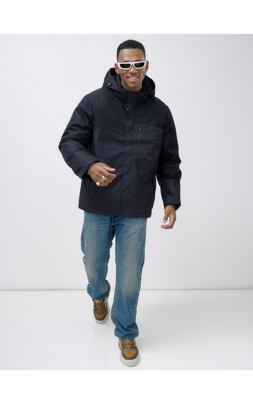 Зимняя куртка для мужчин большого размера с глубоким капюшоном.