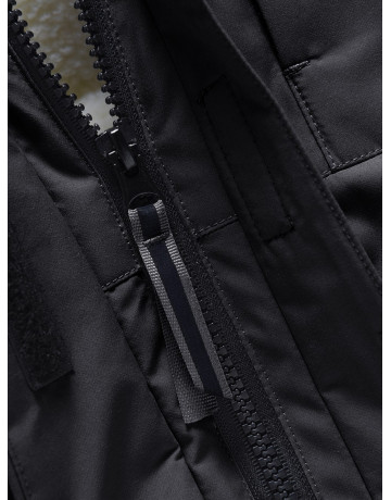 Детская зимняя парка для девочки, розовая, с капюшоном и мехом.