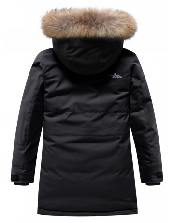 Детская зимняя парка для девочки, розовая, с капюшоном и мехом.