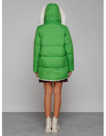 Пуховик зимний женский с мехом из овчины.