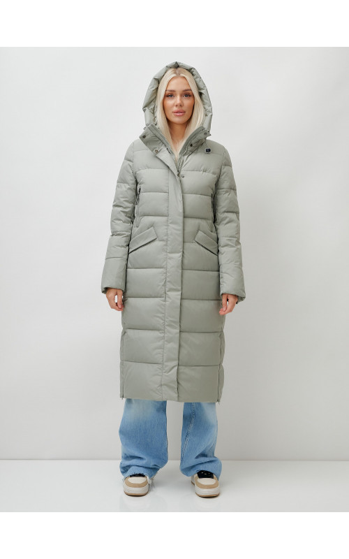 Тёплый женский пуховик с капюшоном