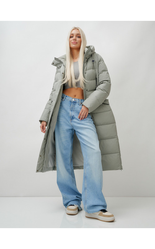 Тёплый женский пуховик с капюшоном